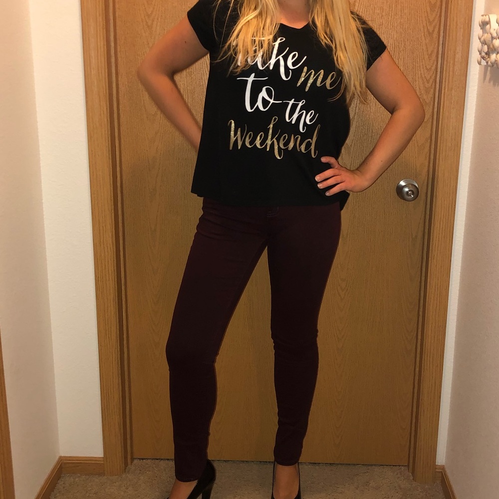 Maroon Jeans
